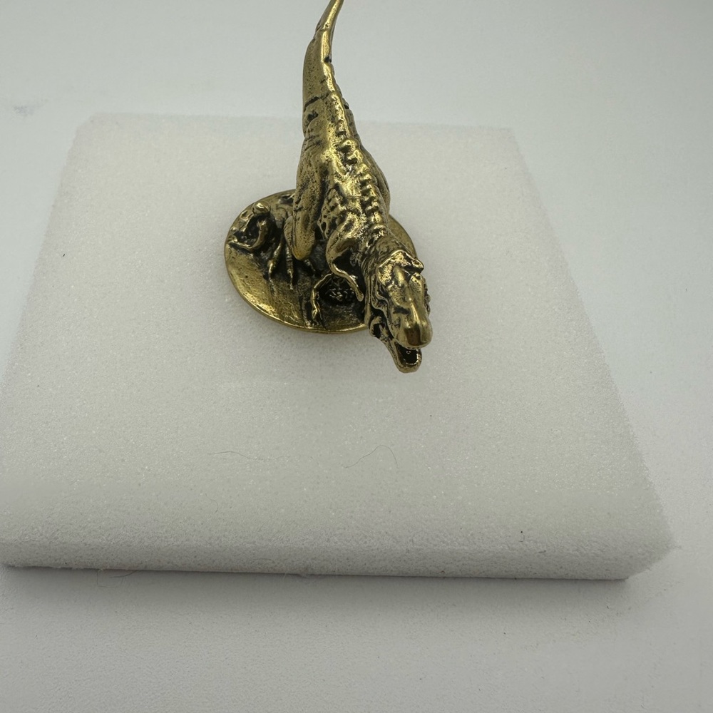 Brass T-Rex Miniature Figurine for Dinosaur Enthusiasts - Picture 2 of 11